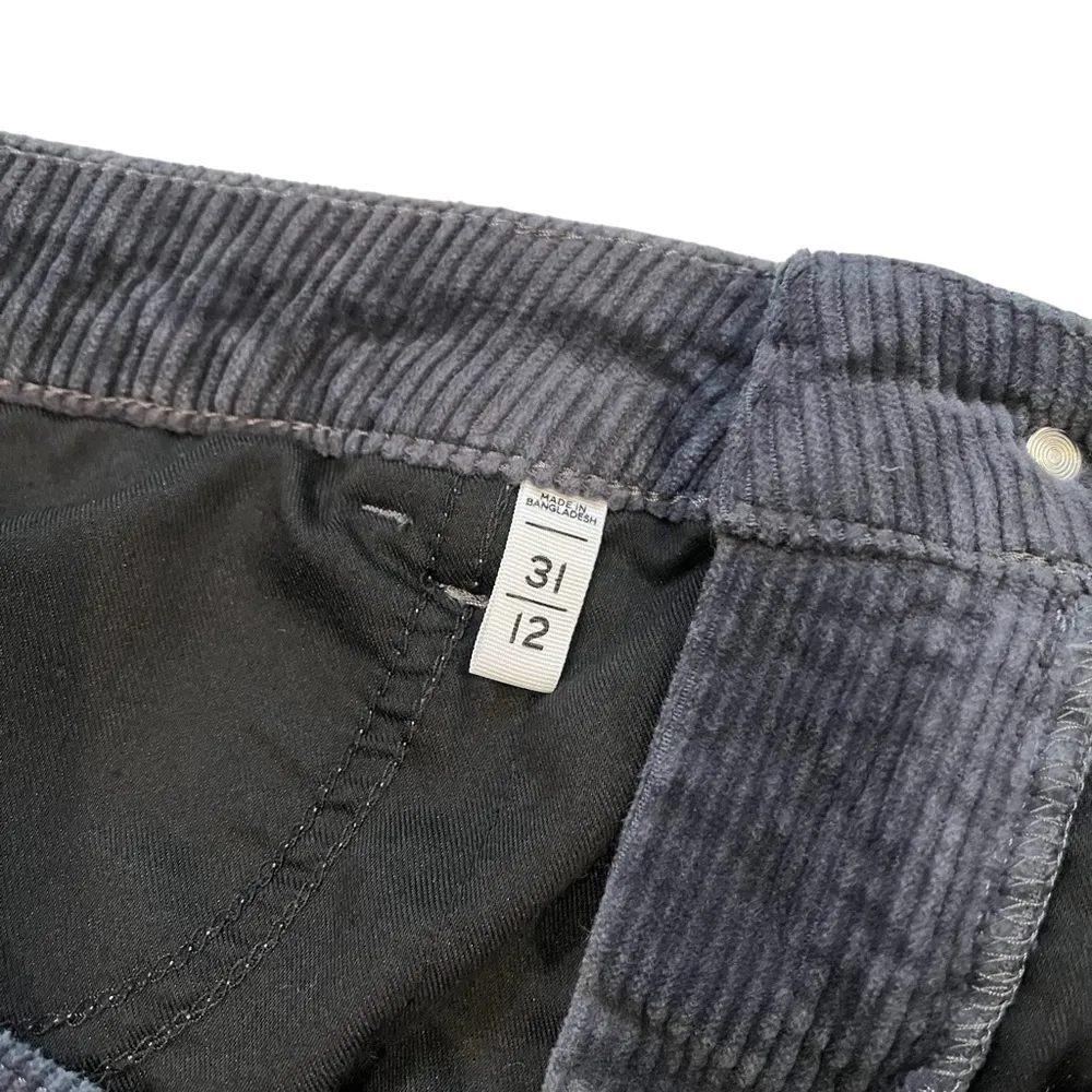 Loft Slate Gray Corduroy Jeans Cropped Raw Hem, Sz 31/12 - Image 12