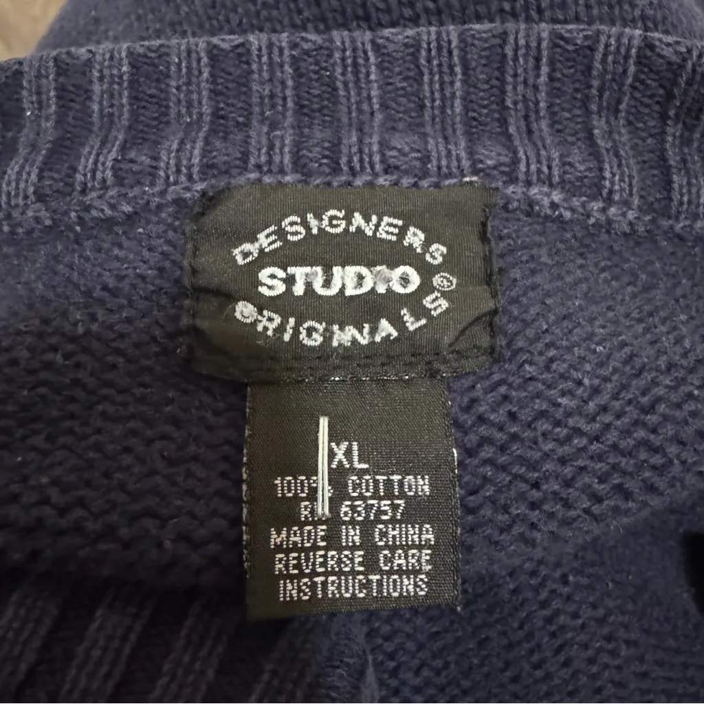 Designers Studio Originals American Flag Navy Sweater Patriotic Fourth of July Blue Size XL - Image 4