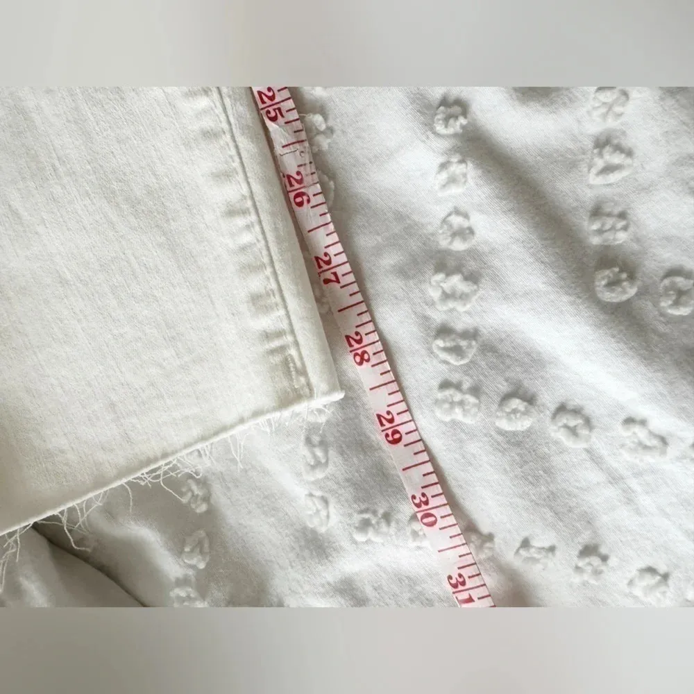 NEW White Beige Distressed Skinny Jeans Size 10 Regular Sonoma Cream Raw Hem - Image 2