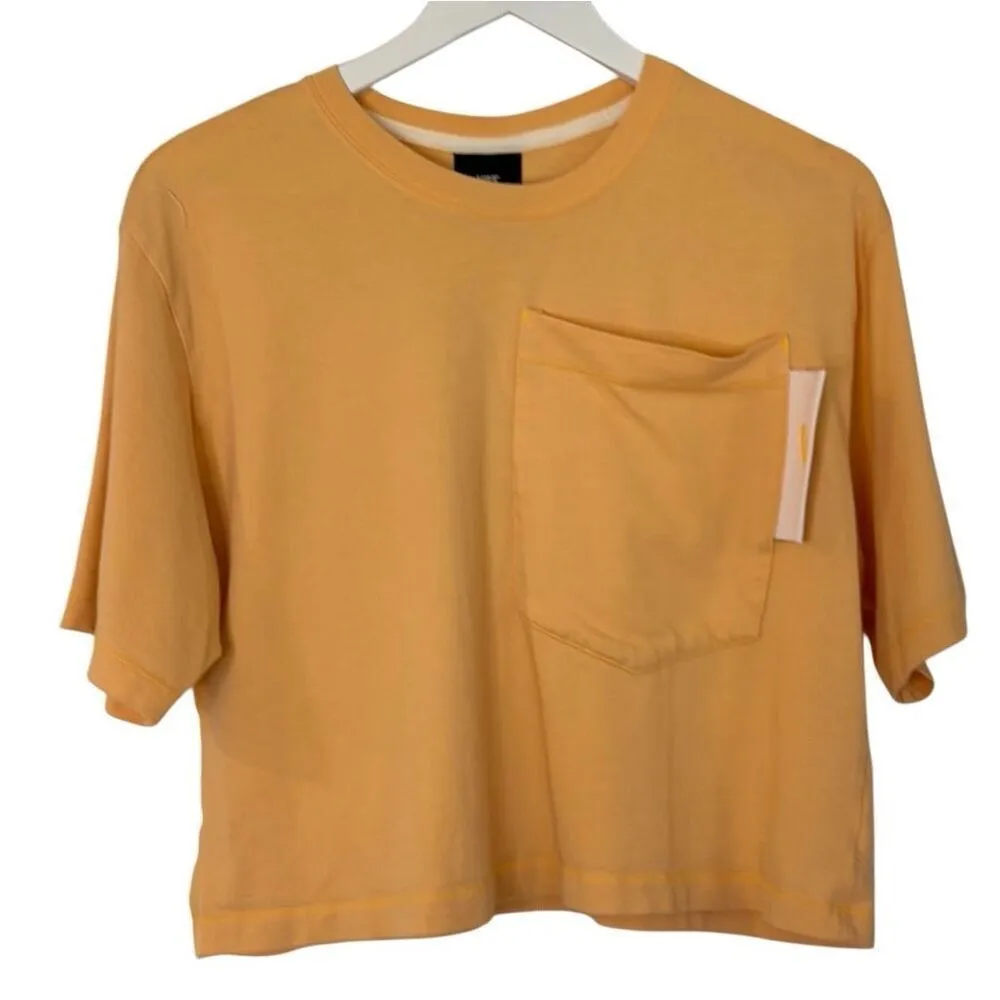 Nike orange cropped pocket front t shirt size M - Image 2