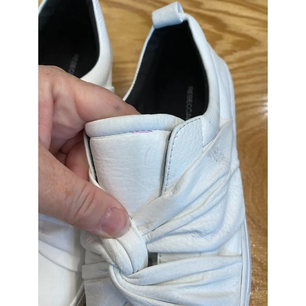 Rebecca Minkoff Flats Women's 9 White Leather Slip On Round Toe Comfort S13 - Image 2