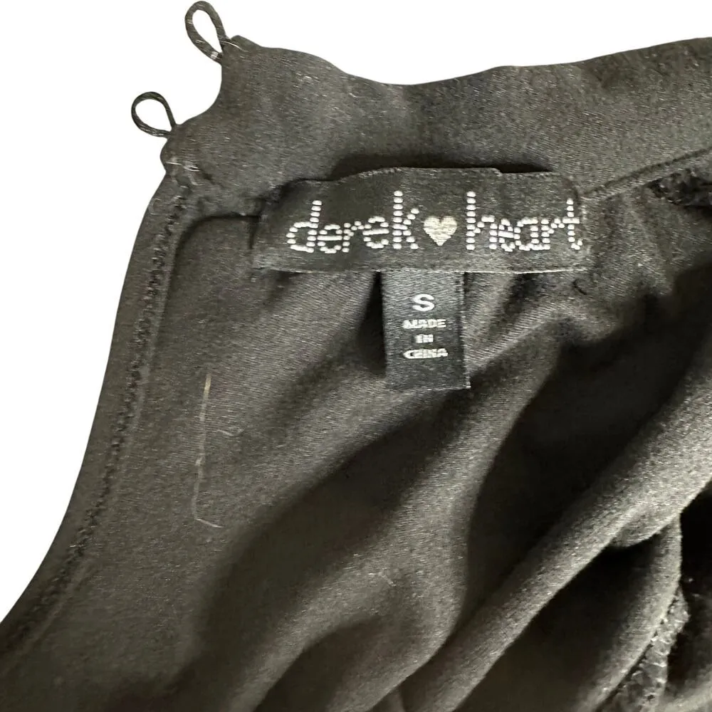 Derek Heart Lace Up Sexy Midi Dress Bodycon Small Short Sleeve - Image 6