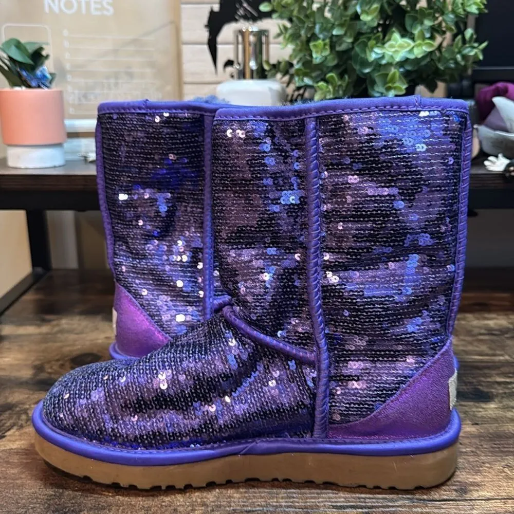 Ugh Purple Sequin Boots‎ size 7 - Image 7