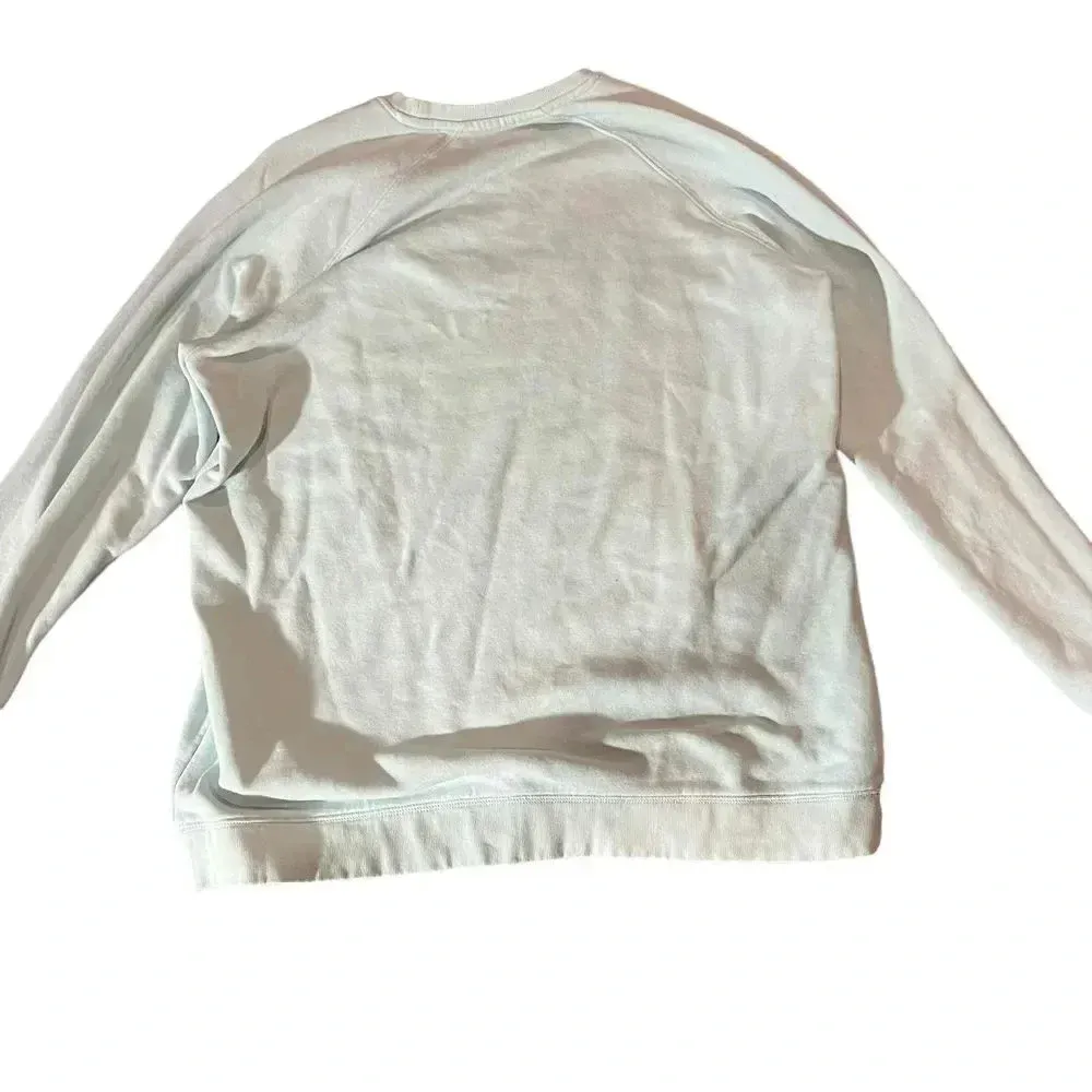 Peloton Womens Large Crew Neck Cycling Spell Out Logo Light Blue Sweatshirt - Image 4