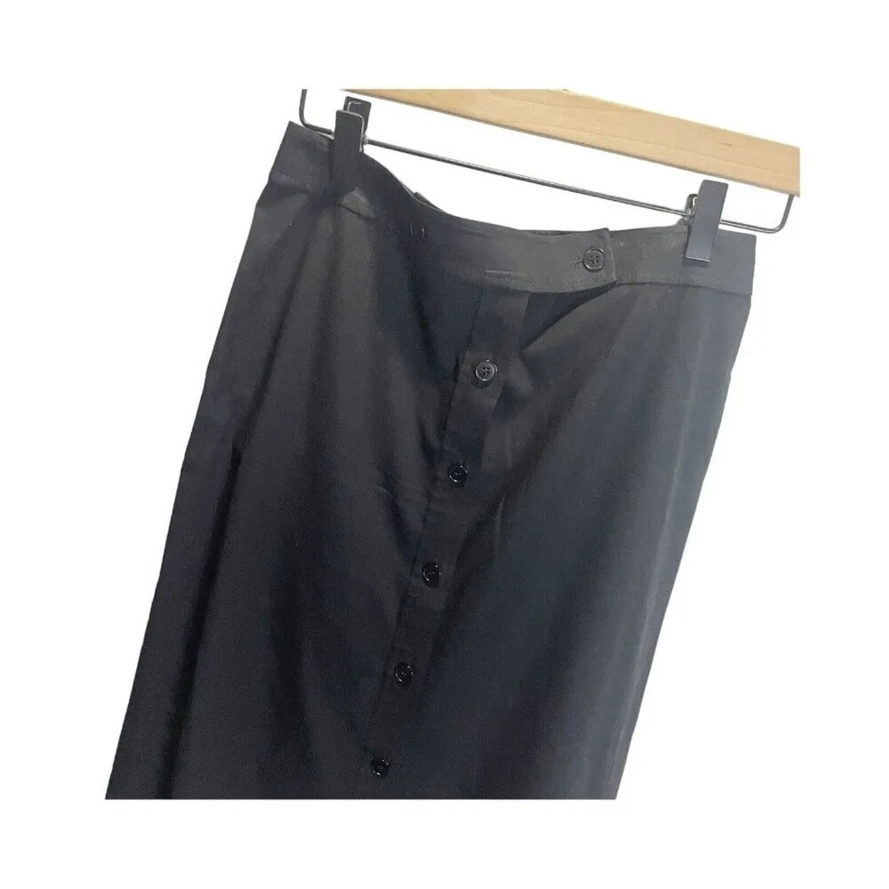 Ann Taylor Stretch Button Front Pencil Skirt Womens Black Size 2 Career - Image 2