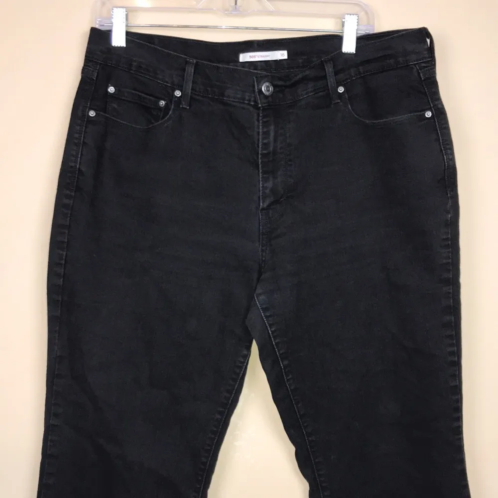 Levi’s Women’s 505 Straight Leg Black Denim Jeans - Image 2