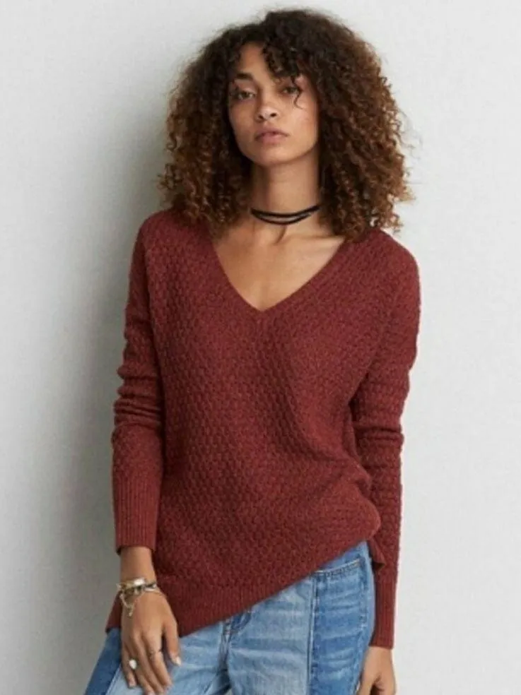 American Eagle Outfitters V-Neck Sweater Small - Image 2