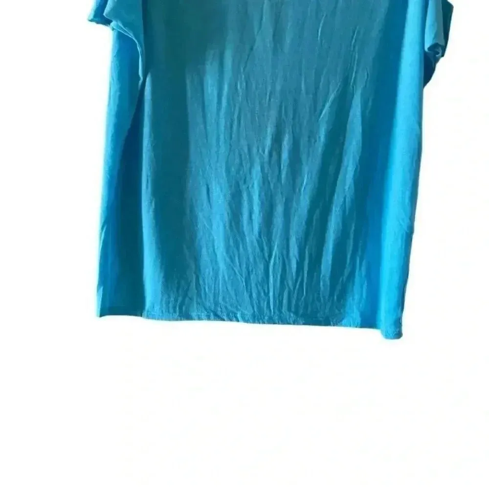 Chaser REVOLVE Turquise Deconstructed shoulder Cut Out Short Sleeves Top SZ M - Image 6