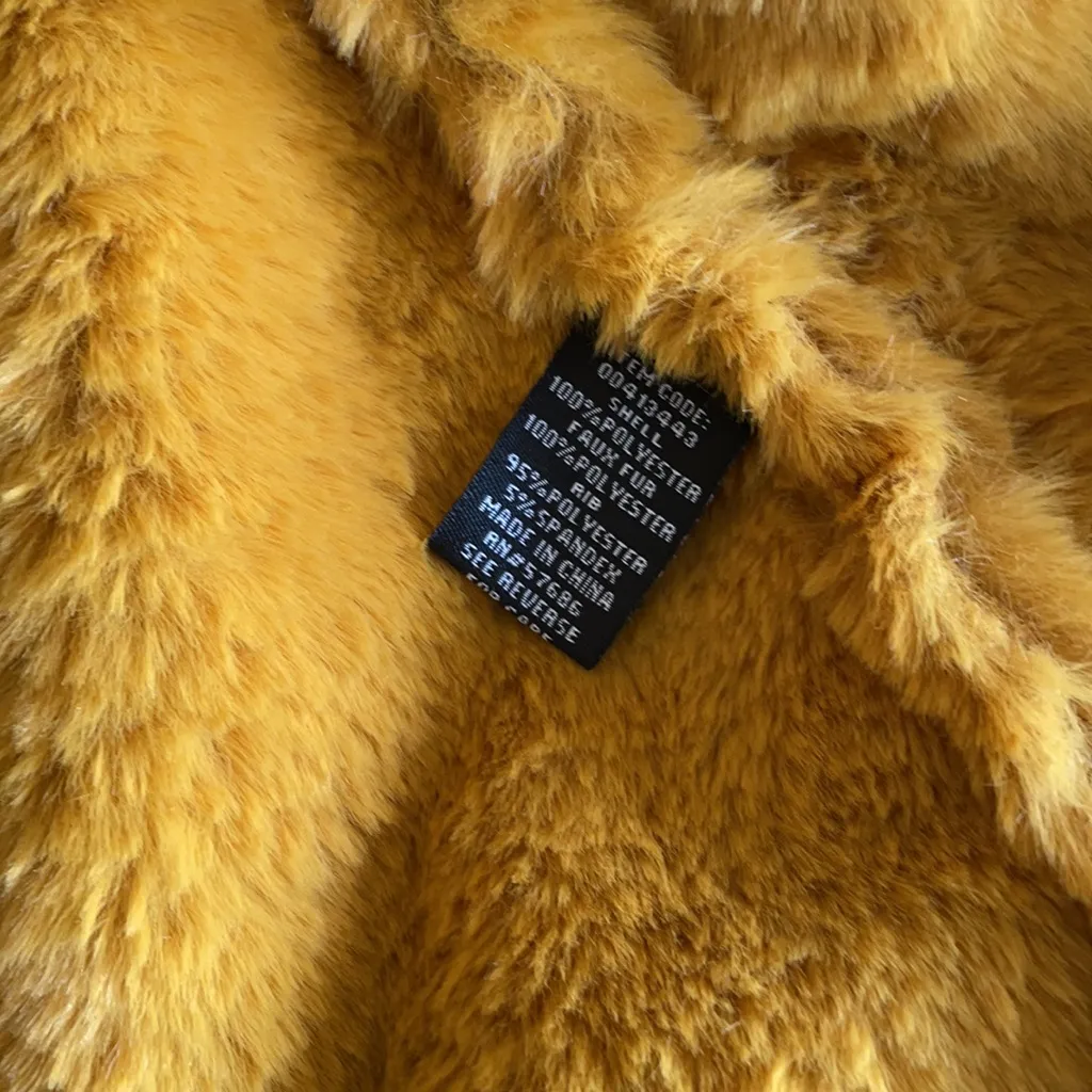 NWT Forever 21  Yellow Faux Fur-trim Moto Jacket - Image 10