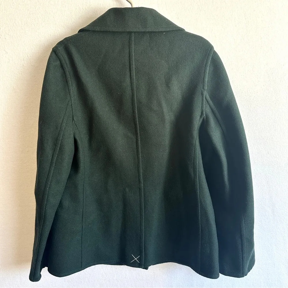 Joseph New Hector Pea Coat 42 L XL Dark Green Wool Blend Double Breasted Fitted - Image 3