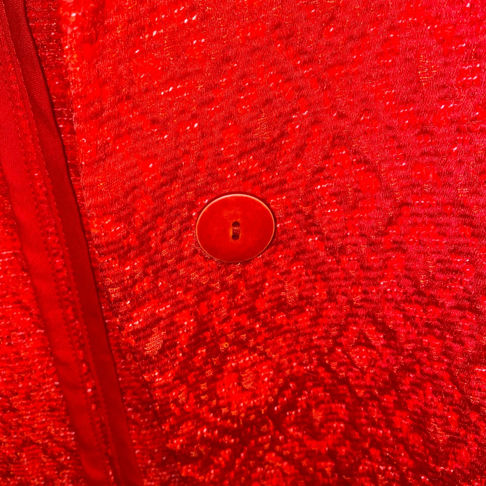 NWT  Red Jacquard Herringbone Long Buttoned Coat XS 2694/581 - Image 7