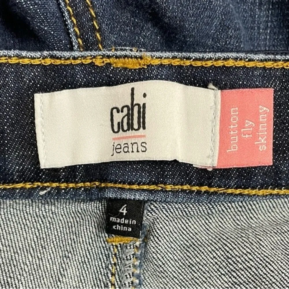 Cabi Jeans Simone Highrise Skinny Button Fly Red Stripe Waistband Women’s Size 4 - Image 12