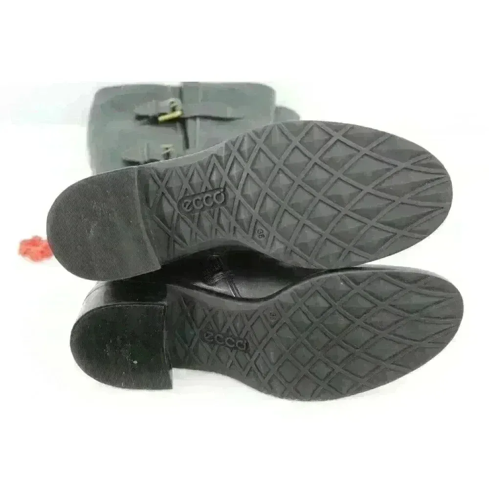 Ecco Women's  Black Leather Double Buckles Boots - Image 10