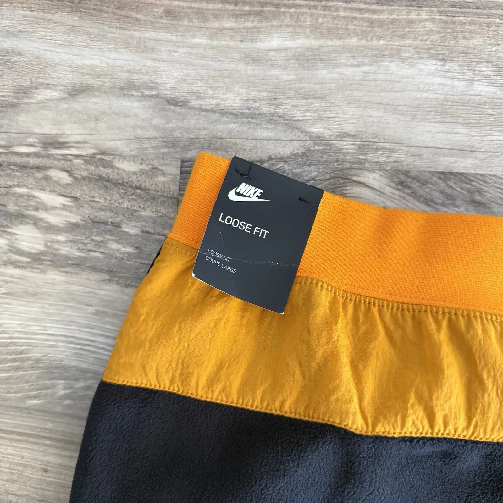 NWT Nike Loose Fit Colorblock Fleece Joggers Women’s Size Small – Orange & Blue - Image 4