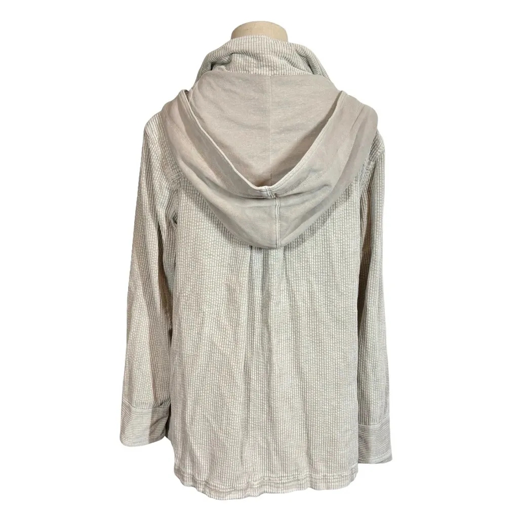 Free People Starla Trapeze Corduroy Cord Hooded Shirt Jacket Barn Coat - Image 9