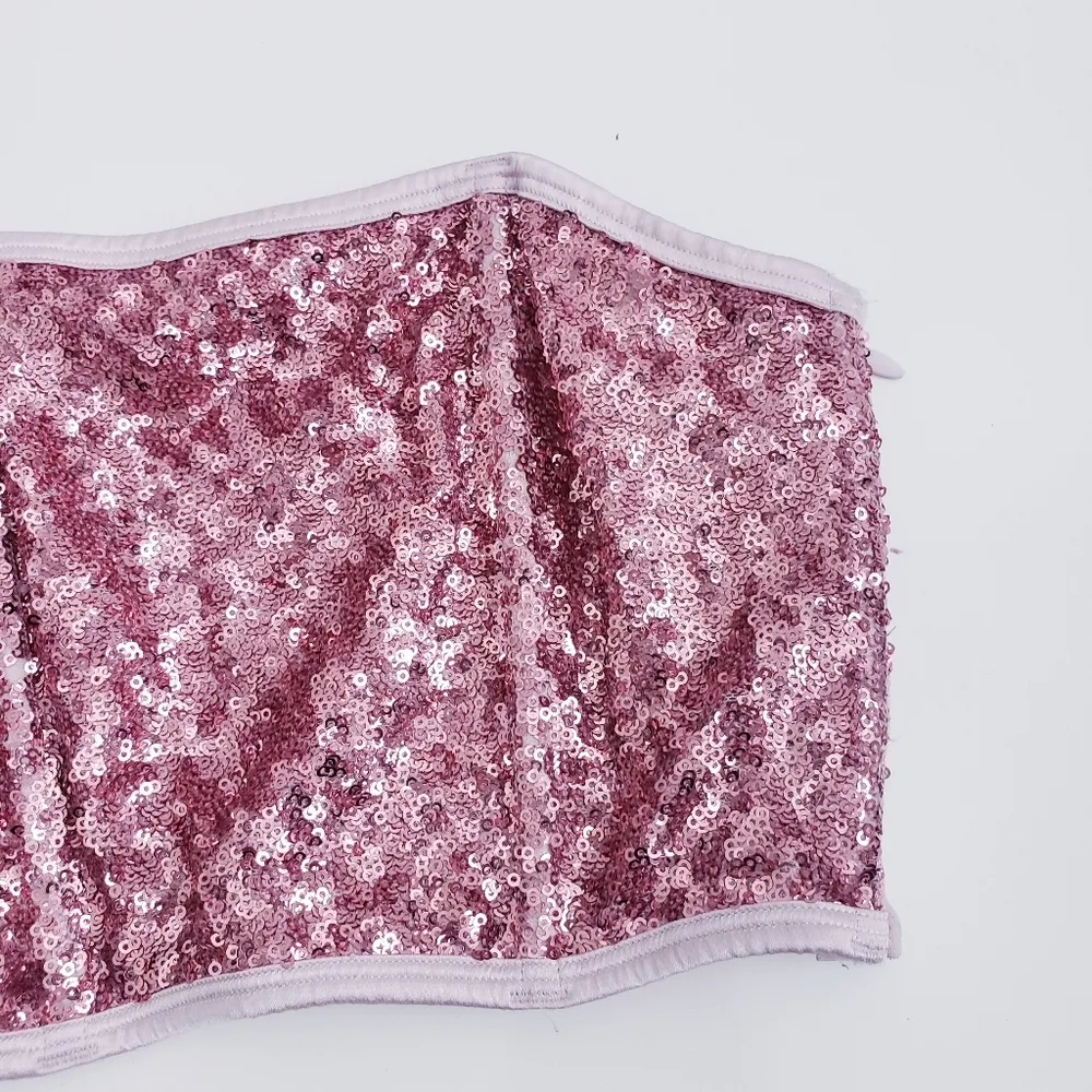 Victoria's Secret Pink Sequin Longline Bandeau Tube Top Bralette - Image 3
