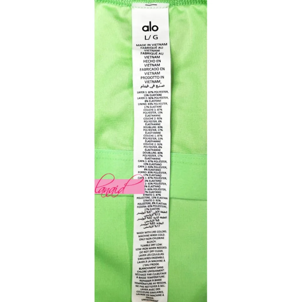 Alo Courtside Tennis Dress Ultramint Neon Green Padded A-Line Skater Skort L - Image 9