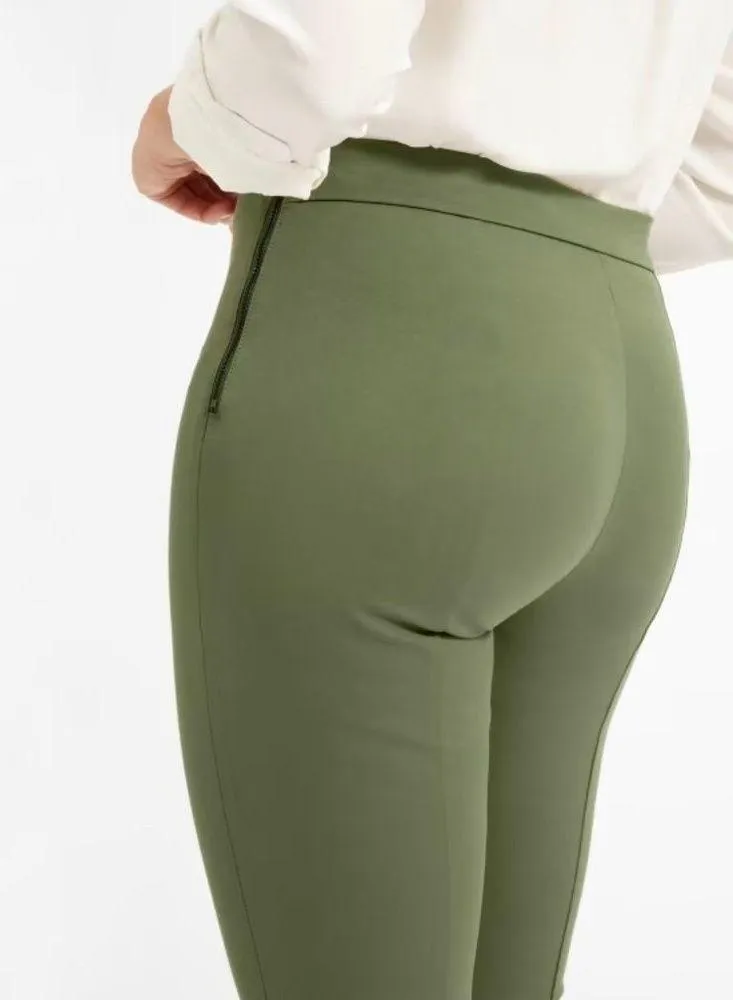 Everlane The Side-Zip Stretch Cotton Pants Olive Green Size 4 - Image 10