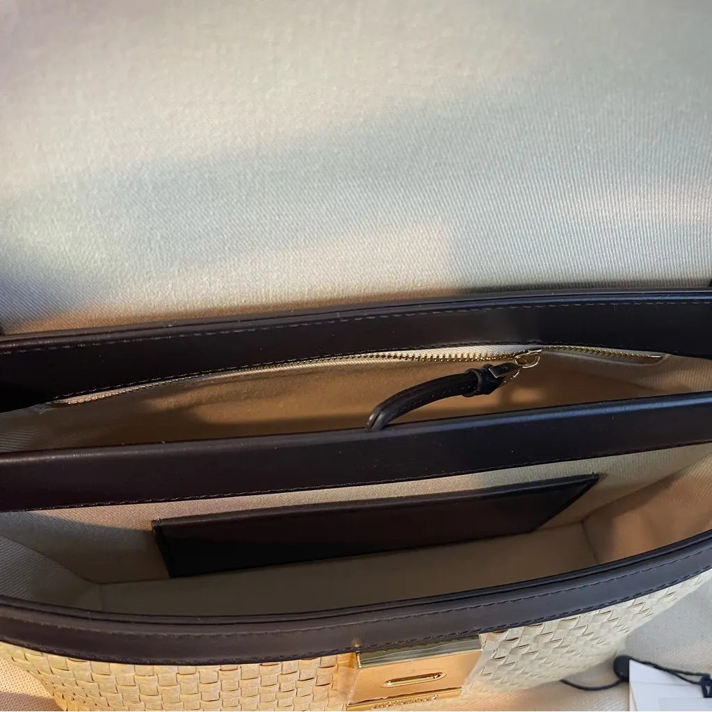 Jacquemus The Rond Carré Natural Raffia w/ Leather Trim Shoulder Bag - NWT - Image 5