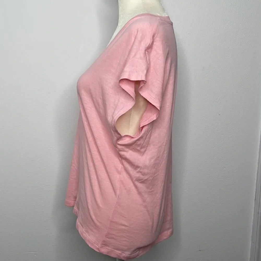 Zara bubblegum pink V-neck shirt sleeve shirt.  Size small. - Image 2
