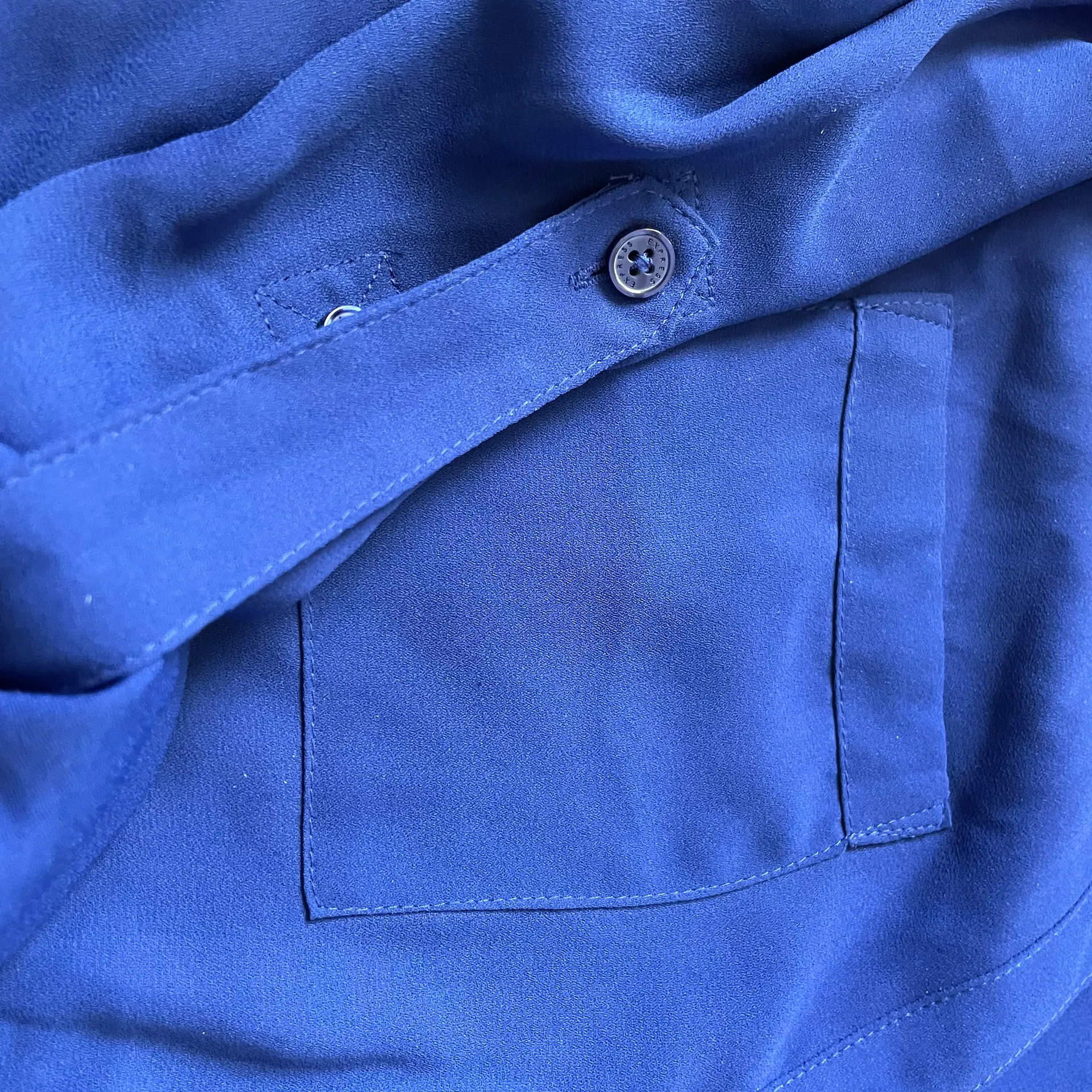 button up sophisticated royal blue blouse - Image 5