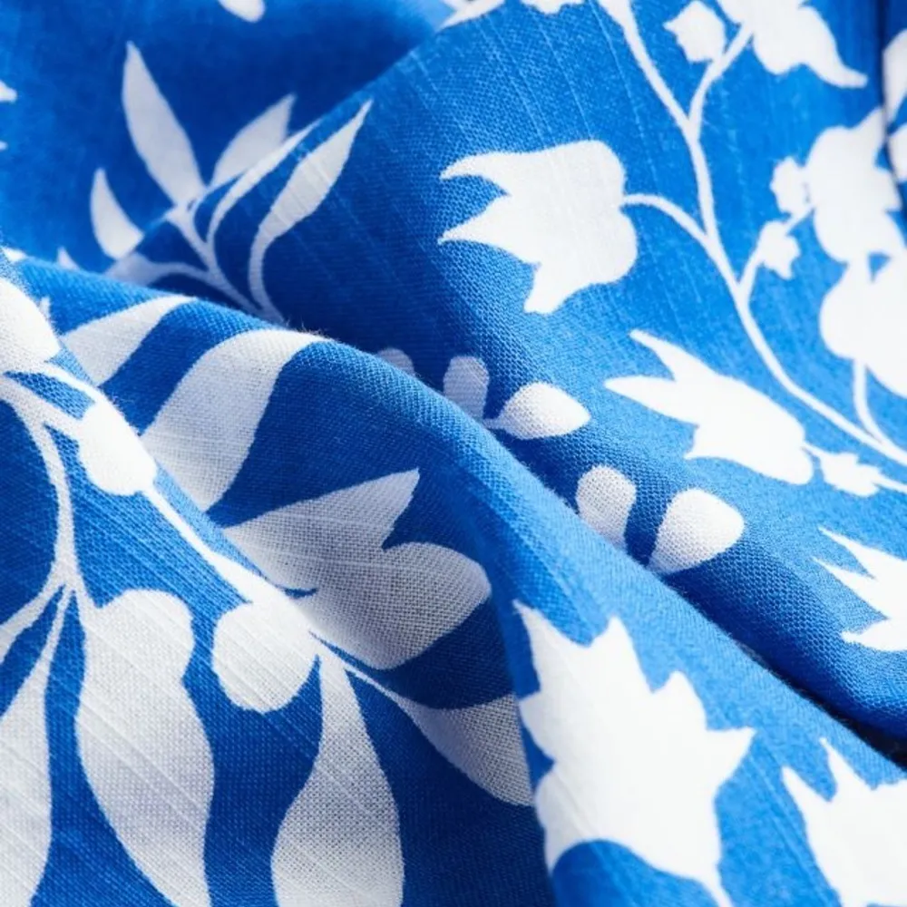 EUC Blue and white floral  midi dress Spring versatile dress SZ S - Image 5