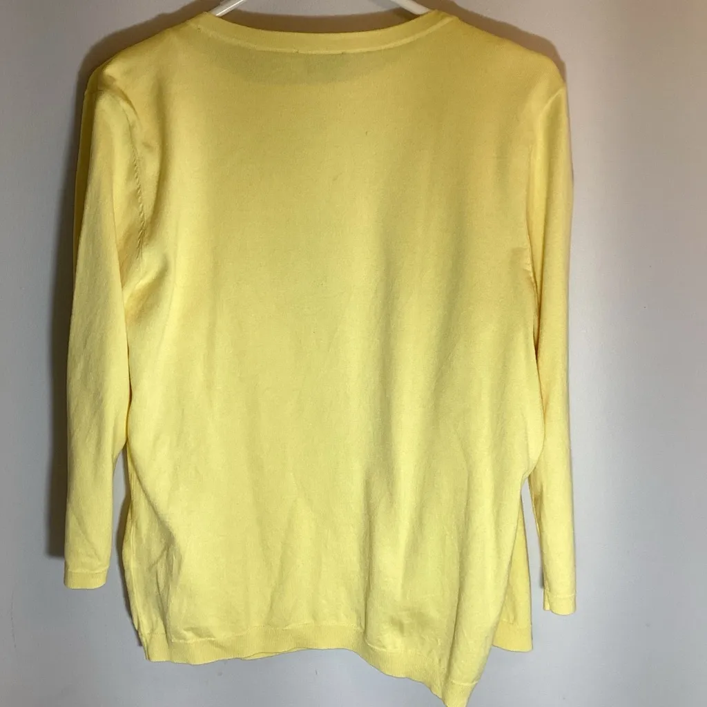 Talbots Light Yellow Knit Cardigan with Tank - Image 4