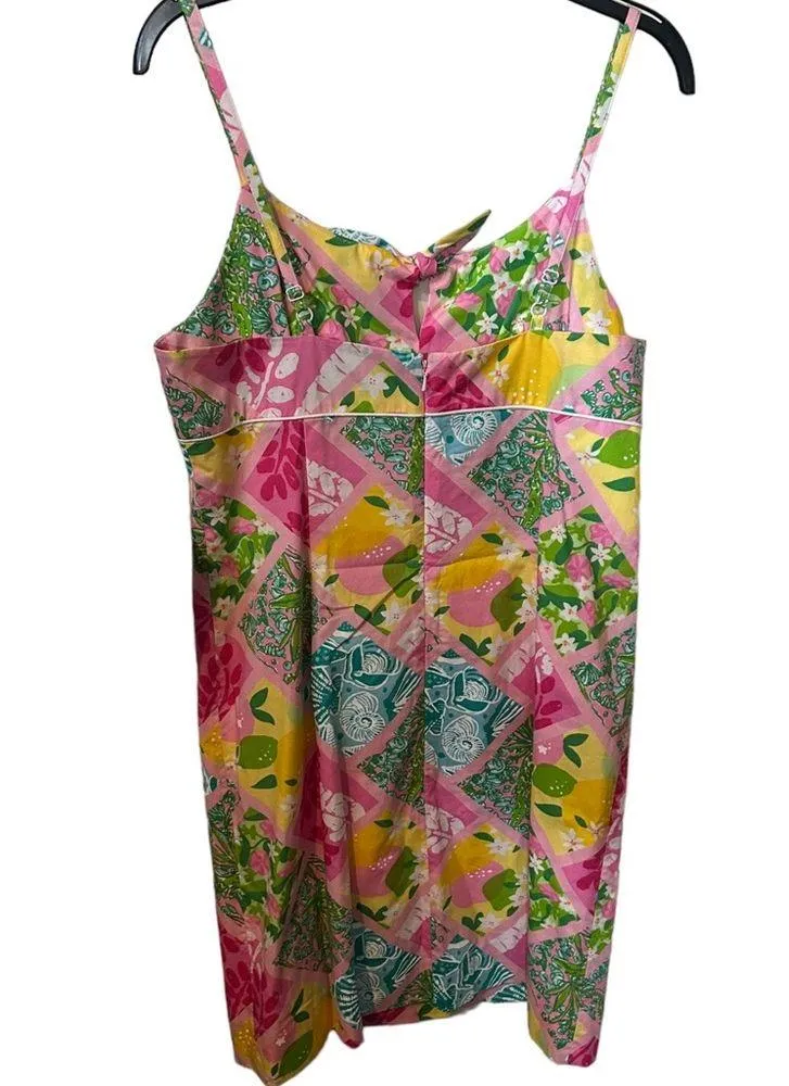 Alexis Tile Patch Bermuda Pink Spaghetti Strap Size 10 Dress. - Image 5