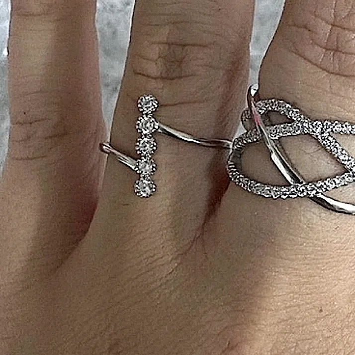 Sparkling Bezel‎ Set Ring, Sz 8 - Image 2