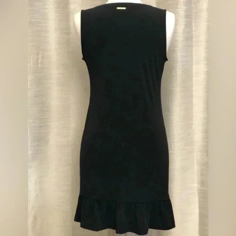 MICHAEL KORS Black Sleeveless Ruffle Trim Dress - Image 5