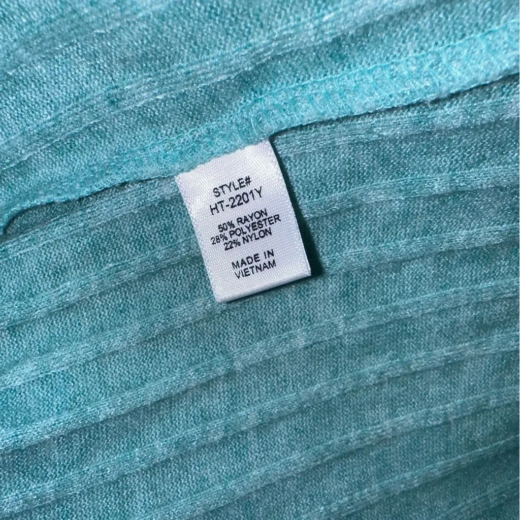 ZENANA Women’s Teal Ribbed Long-Sleeved Shirt Large Comfy Cozy Top - Image 4