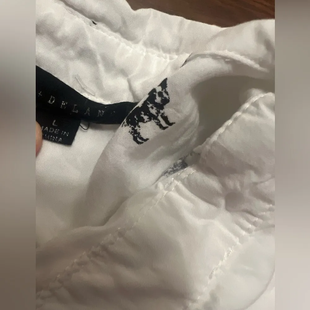 Women’s black white long sleeve button down Boston terrier/frenchie print shirt - Image 2