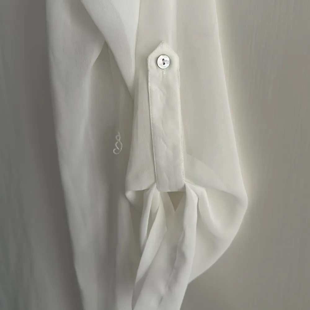 Miraclesuit sheer tunic top dress coverup white ivory Button Down 3/4 Sleeve med - Image 7