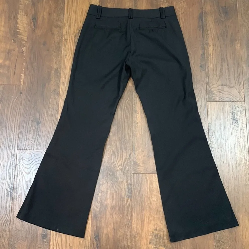 BCBGMaxazria Caroline Wool Blend Pinstriped Shimmer Wide Leg Black Trousers - Image 5