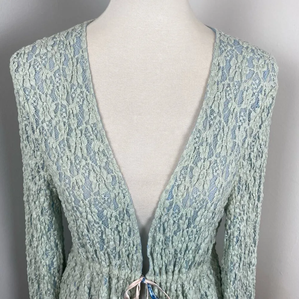 We are HAH Blue Make it a Double Reversible Lace Robe Medium Hot As Hell - Image 12