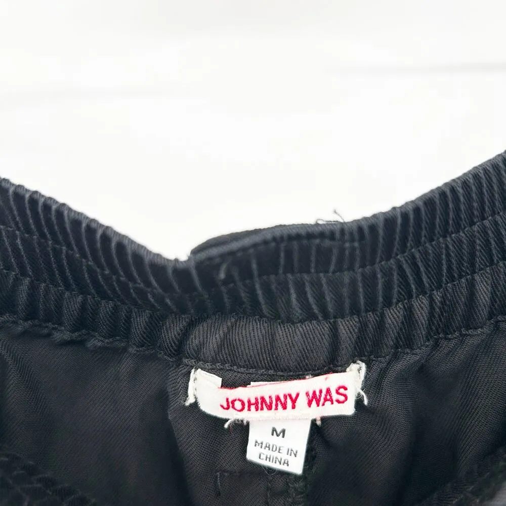 Johnny Was Womens Gorpcore Striped Straight Leg Pull On Cargo Pants Size M Black - Image 4