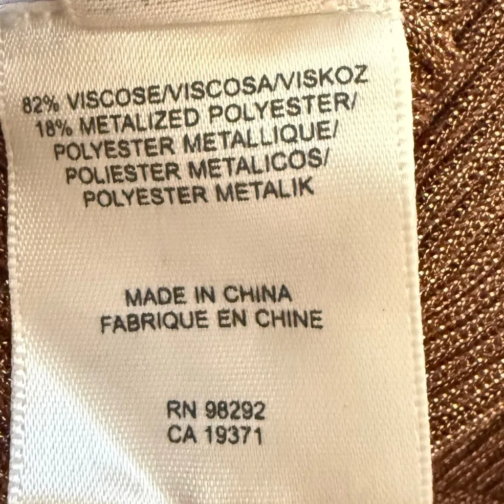 Tibi crew neck midi brown short sleeved ribbed knit sweater dress medium - Image 8