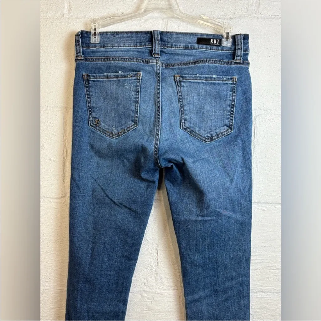 Kut From The Kloth Woman’s Lightly Distressed Denim DarkWash Casual Skinny Jeans - Image 5