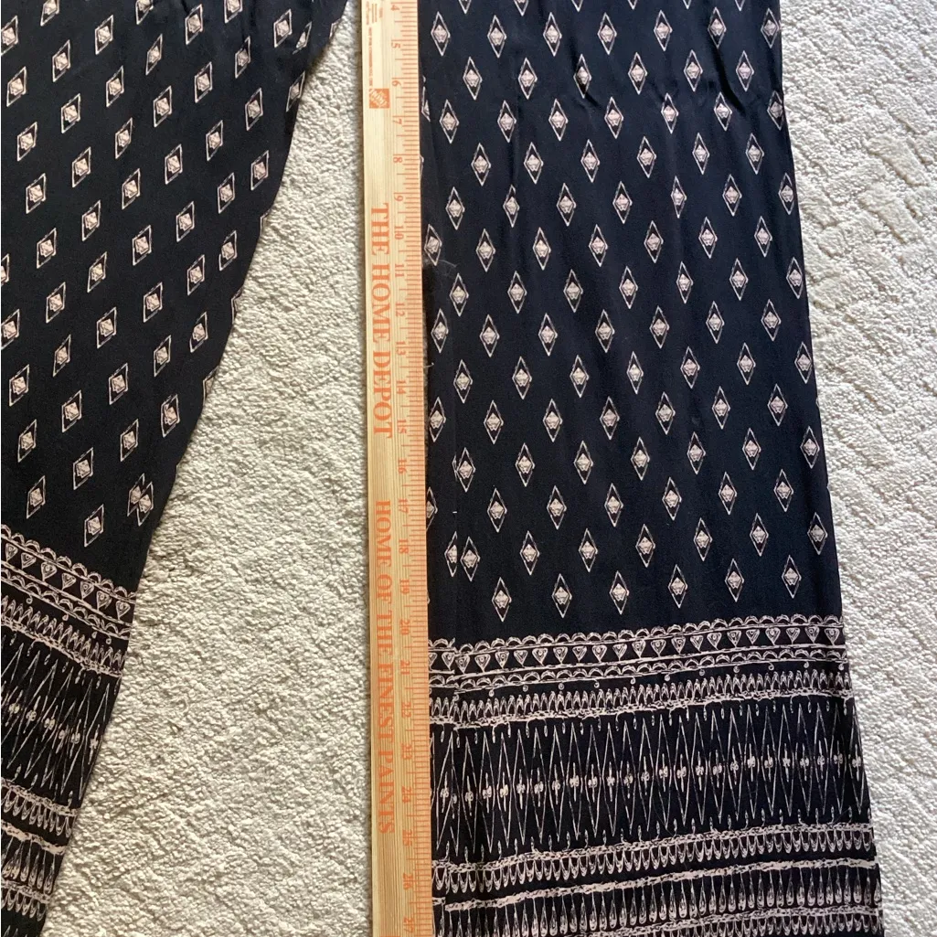 BOHO MUDD WIDE LEG FESTIVAL HIPPIE STYLE PANTS JUNIOR SIZE LG TRIBAL PRINT - Image 6