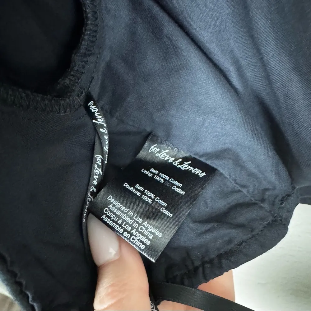 For Love & Lemons Joanna Crop Top in Black Size Medium NWT - Image 7