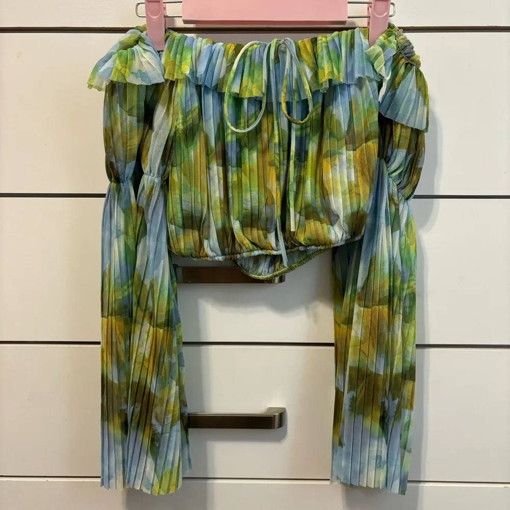 Zara Printed Tulle Crop Top - Image 3