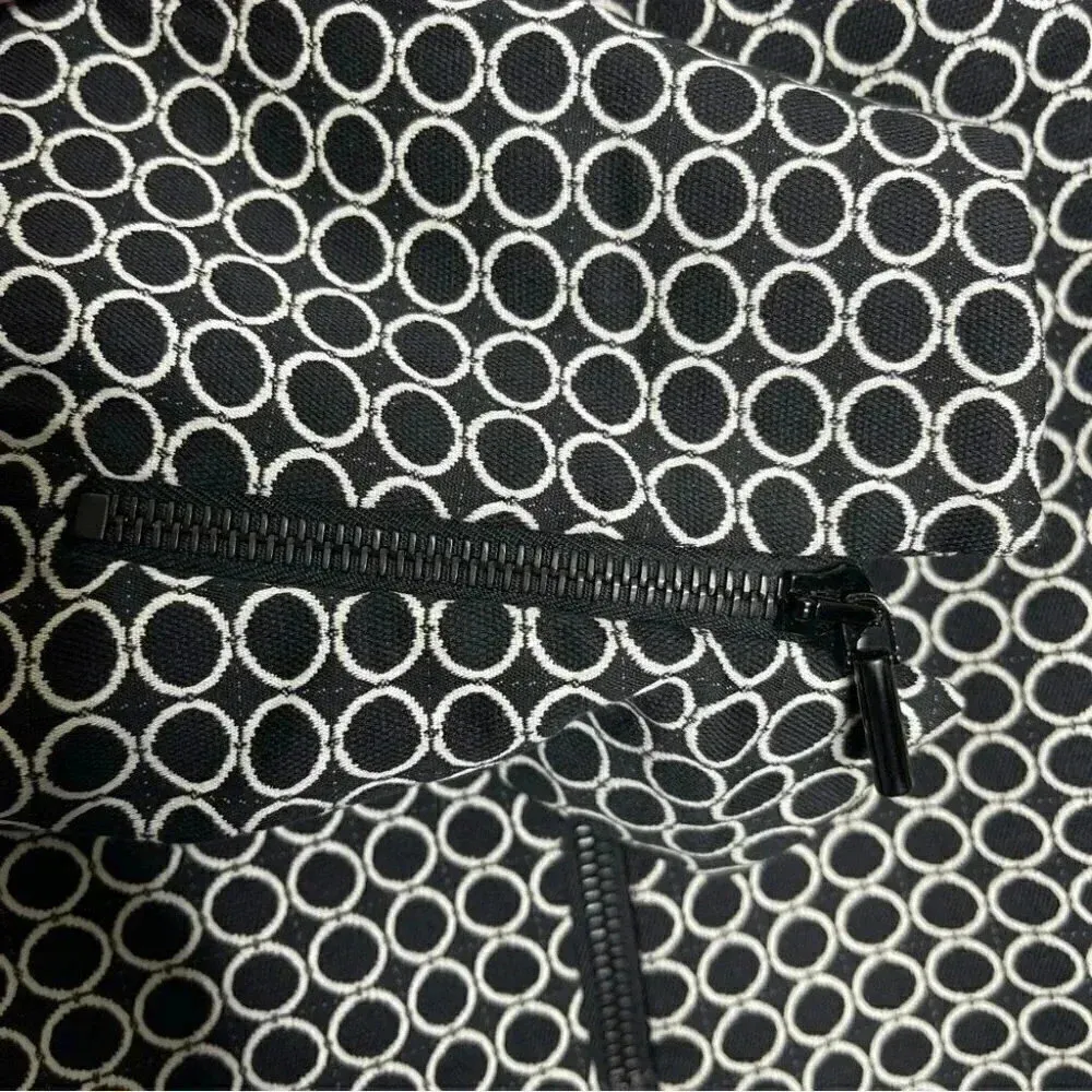 Akris Printed Asymmetrical Moto Zip Blazer Size 6 - Image 6