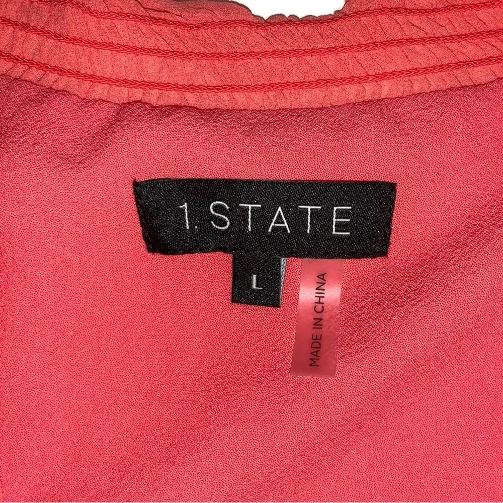 NWT 1 State WildFlower Bouquet High Low Short Sleeve Midi Dress in Cameo Coral L - Image 4