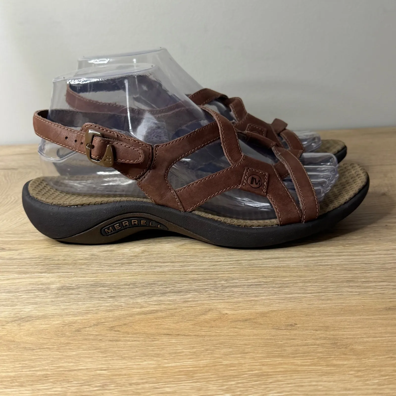 Merrell Agave Sandal Womens US 7Brown Leather Strappy Outdoor Performance Hiking - Image 2