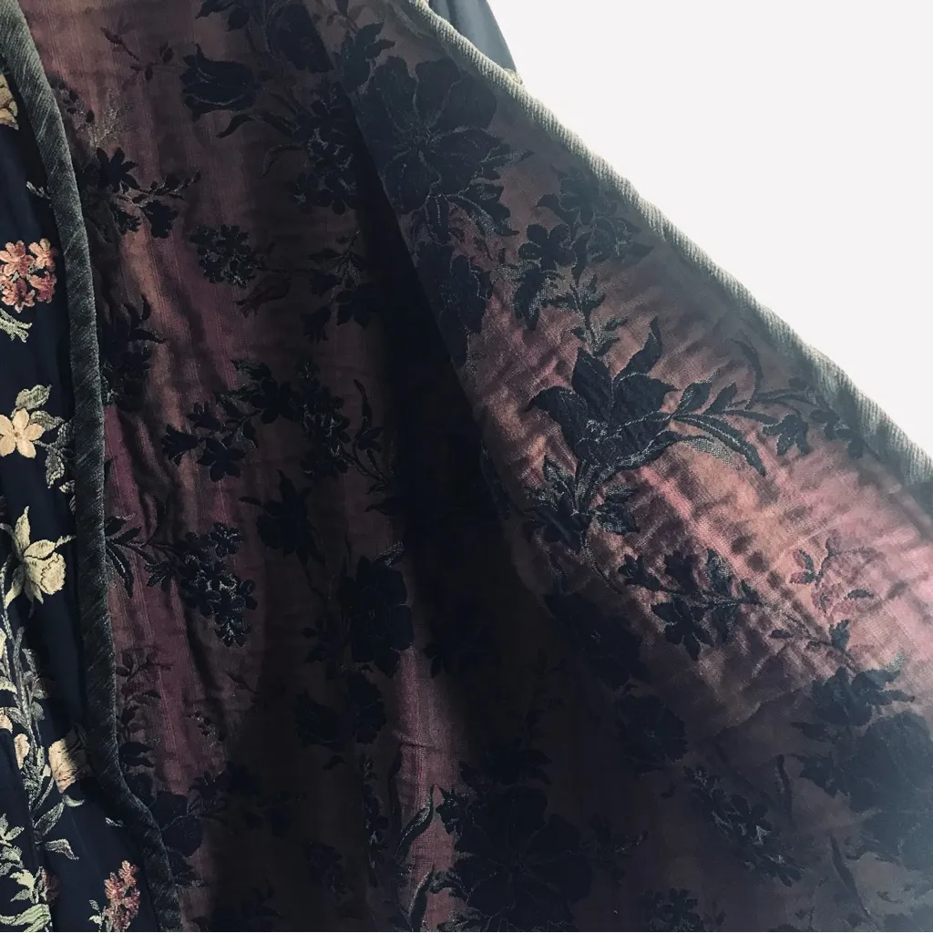 Vintage Indago Design Floral Tapestry Reversible Art to Wear Kimono Jacket Size M - Image 12