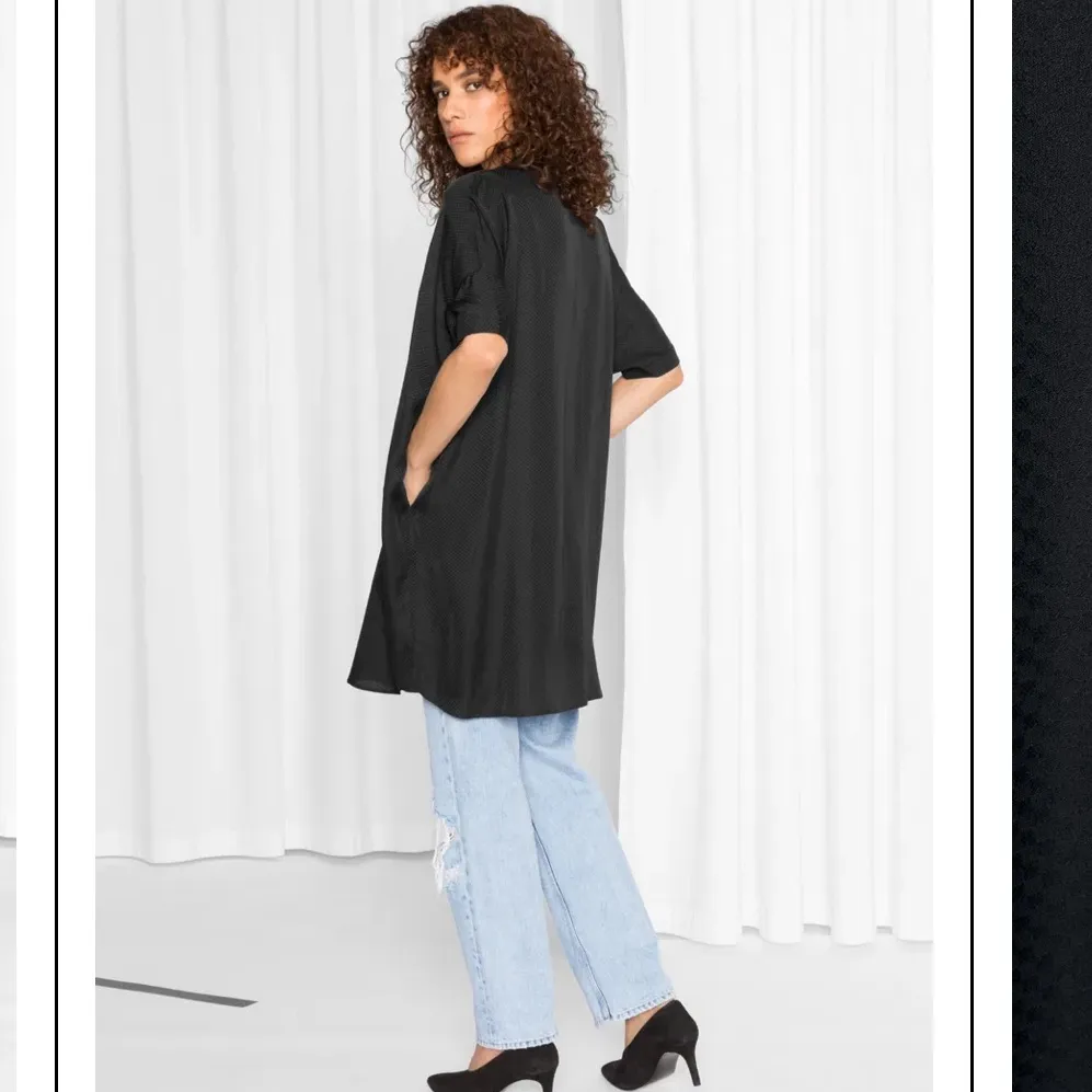 STOCKHOLM ATELIER & OTHER STORIES Oversized Shirt Dress Size Medium Black - Image 2