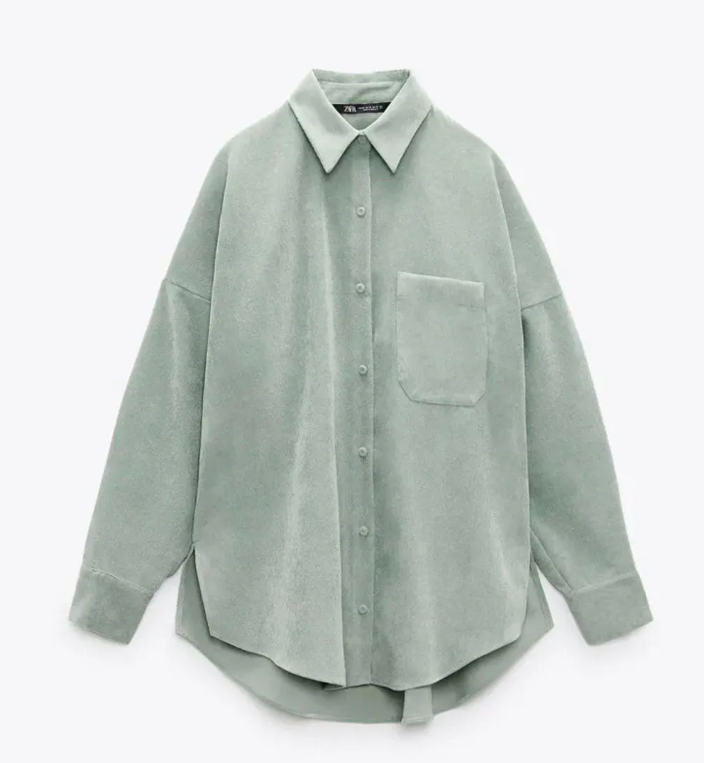 ZARA Fine-Waled Corduroy Shirt S - Image 2