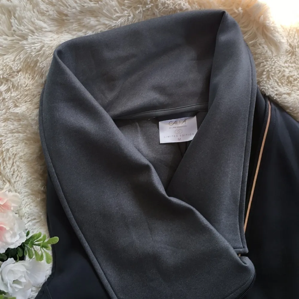 Calia Women’s Funnel neck Vest Zip Outdoor Workout Gray Blue Size Medium - Image 4