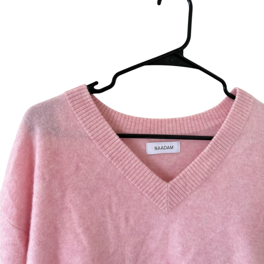 Naadam Cashmere Mixed Media Sweater Pink - Image 2