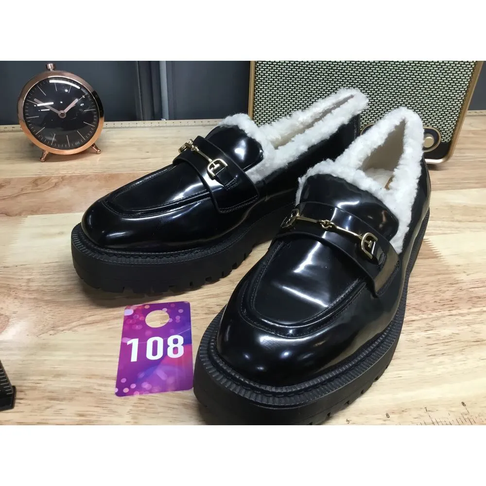 Sam Edelman Laurs Women's 8.5 Black Patent Leather Slip-On Lug Sole Loafers - Image 4